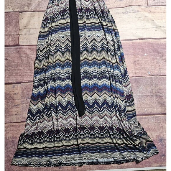 R&M Richards Maxi Dress Size 18W Chevron Blue - Picture 5 of 8